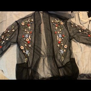 Sheer long mesh jacket
